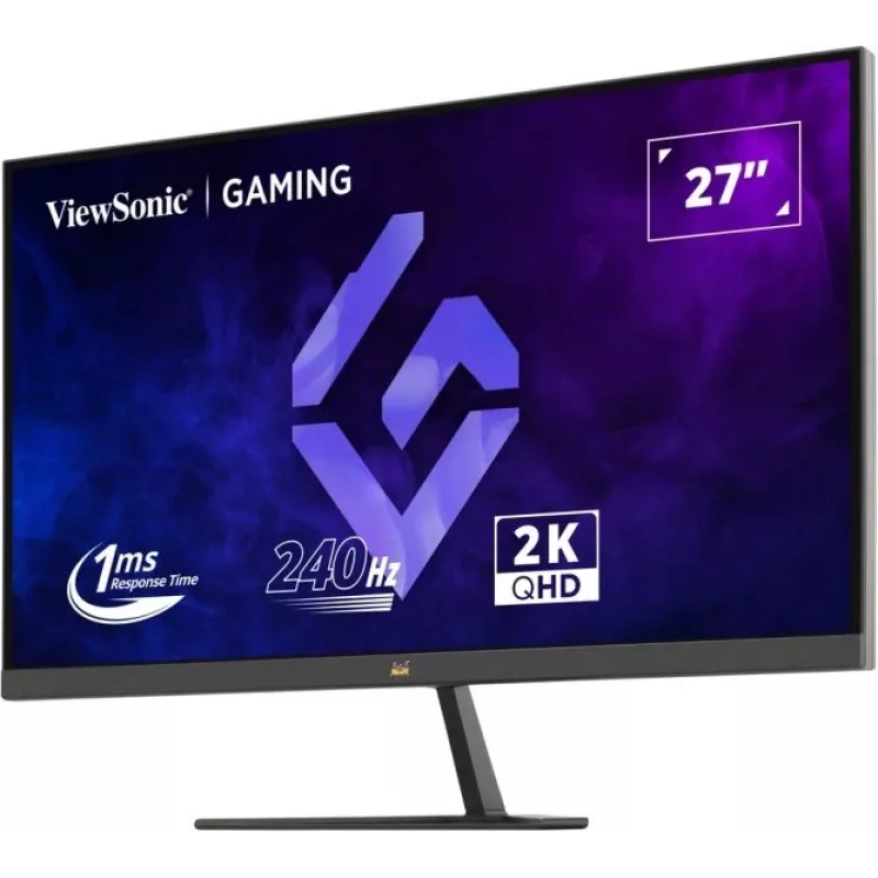 ViewSonic VX2758A-2K-PRO-3 monitor gaming de 27 polegadas (68,6 cm), IPS, 2560 x 1440 QHD, 240 Hz, 1 ms, FreeSync Premium, HDR400, 2x HDMI 2.1, DisplayPort, preto