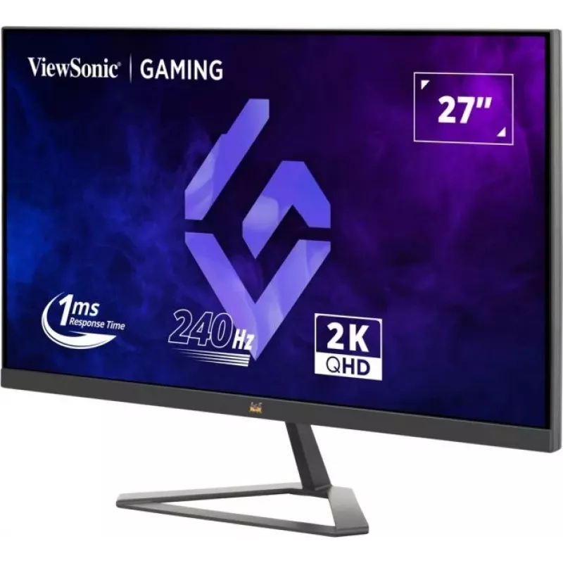 ViewSonic VX2758A-2K-PRO-3 monitor gaming de 27 polegadas (68,6 cm), IPS, 2560 x 1440 QHD, 240 Hz, 1 ms, FreeSync Premium, HDR400, 2x HDMI 2.1, DisplayPort, preto