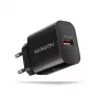 Axagon ACU-QC18 QC 3.0 1× saída carregador de parede 18W, interior, AC, preto
