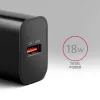 Axagon ACU-QC18 QC 3.0 1× saída carregador de parede 18W, interior, AC, preto