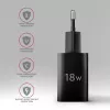 Axagon ACU-QC18 QC 3.0 1× saída carregador de parede 18W, interior, AC, preto