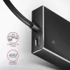 Axagon HUE-F7C hub de carregamento plano em alumínio USB 3.2 Gen 1 de 7 portas, 7x USB-A, cabo USB-C de 30 cm, conector de alimentação externa, preto
