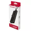 Axagon HUE-F7C hub de carregamento plano em alumínio USB 3.2 Gen 1 de 7 portas, 7x USB-A, cabo USB-C de 30 cm, conector de alimentação externa, preto