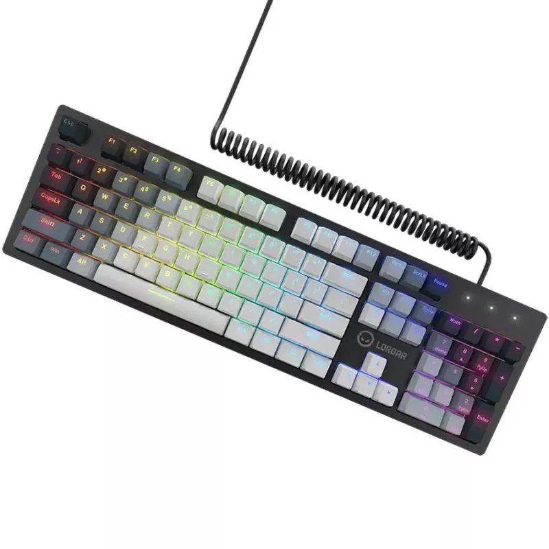 Teclado mecânico LORGAR Azar 514 branco com retroiluminação RGB, layout ENG