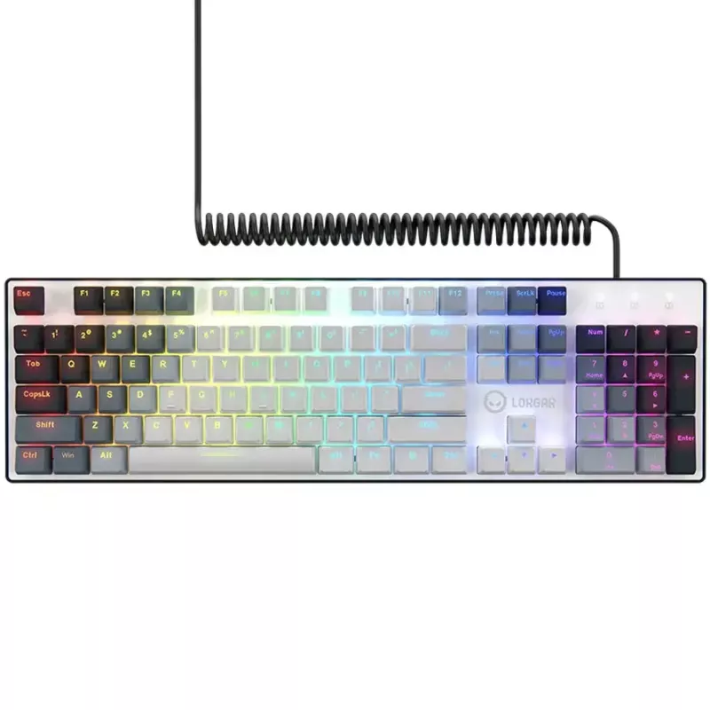 Teclado mecânico LORGAR Azar 514 branco com retroiluminação RGB, layout ENG