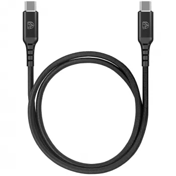 Cabo de carregamento em nylon DEQSTER USB-C para USB-C, 1 m, USB C, USB C, 5 Gbit/s, preto