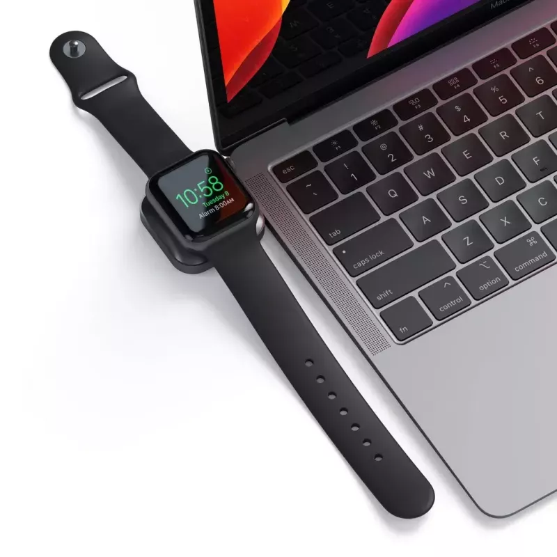 Estação de carregamento Satechi ST-TCMCAWM Smartwatch preto prateado branco alumínio