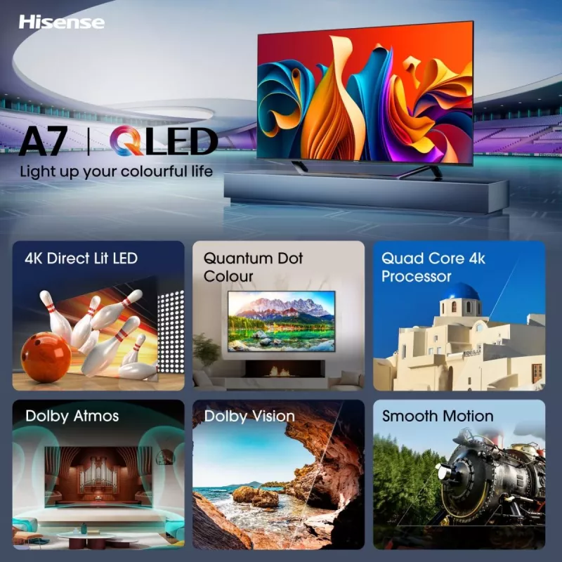TV Hisense 55A7NQ 55 polegadas 4K Ultra HD QLED 3840 x 2160