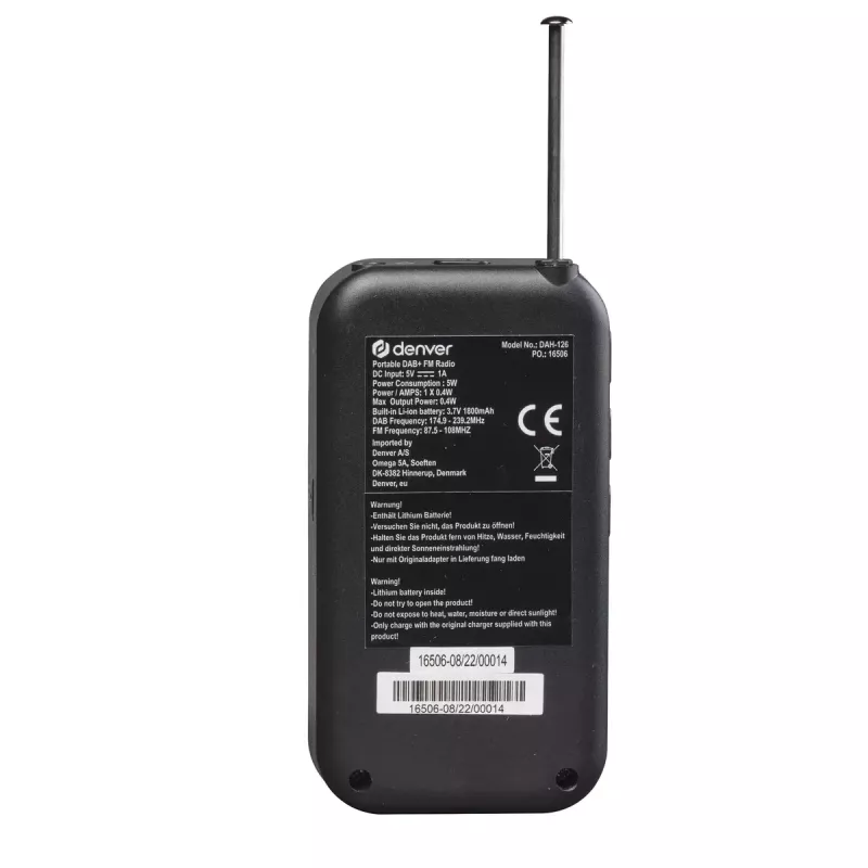 Denver DAH-126 Rádio portátil DAB+/FM