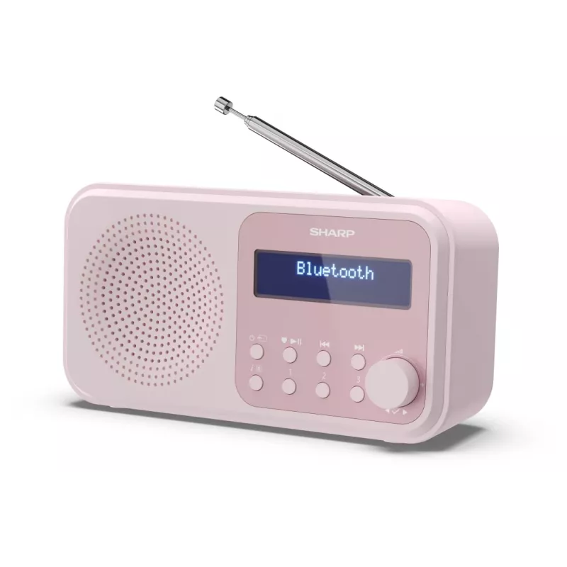 Rádio portátil Sharp DR-P420 sintonizador digital DAB DAB+ FM rosa
