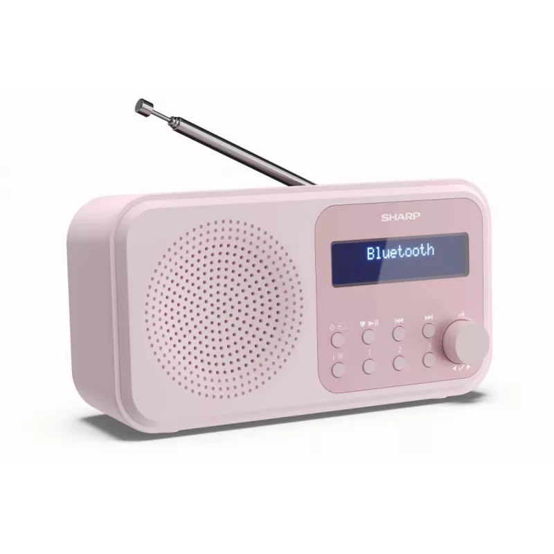 Rádio portátil Sharp DR-P420 sintonizador digital DAB DAB+ FM rosa