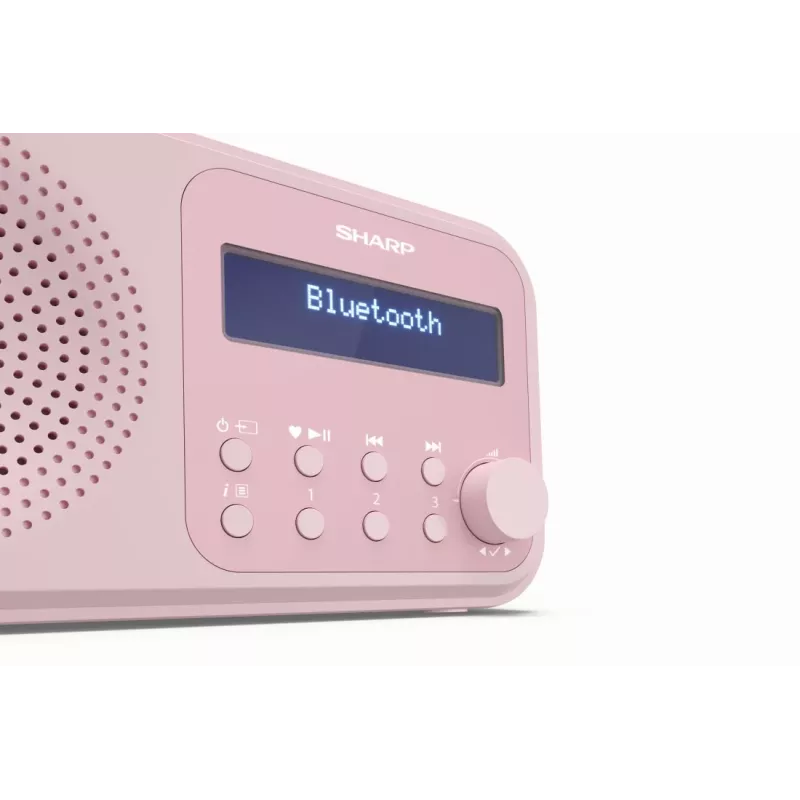 Rádio portátil Sharp DR-P420 sintonizador digital DAB DAB+ FM rosa