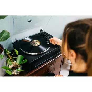 Gira-discos de áudio com transmissão por correia Lenco LS-430BK Preto 40W Bluetooth
