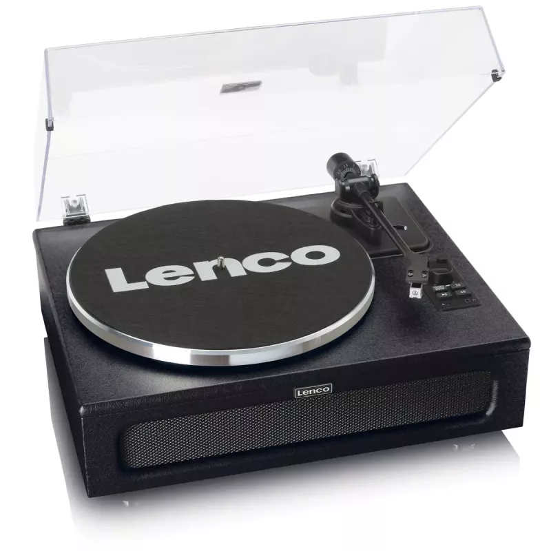 Lenco LS-430BK gira-discos de correia com 4 altifalantes integrados, Bluetooth, 40 W, 33/45 rpm, preto