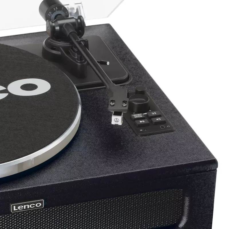 Lenco LS-430BK gira-discos de correia com 4 altifalantes integrados, Bluetooth, 40 W, 33/45 rpm, preto