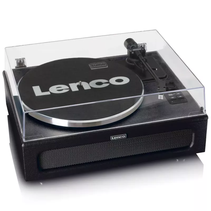 Lenco LS-430BK gira-discos de correia com 4 altifalantes integrados, Bluetooth, 40 W, 33/45 rpm, preto