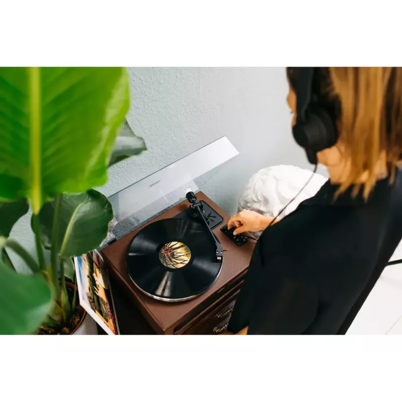 Gira-discos de áudio com transmissão por correia Lenco LS-430BN Castanho Manual 3-4 g de força de apoio