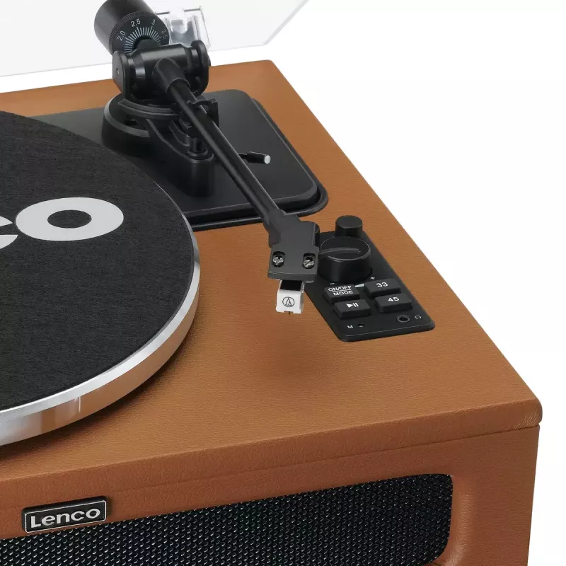 Gira-discos de áudio com transmissão por correia Lenco LS-430BN Castanho Manual 3-4 g de força de apoio