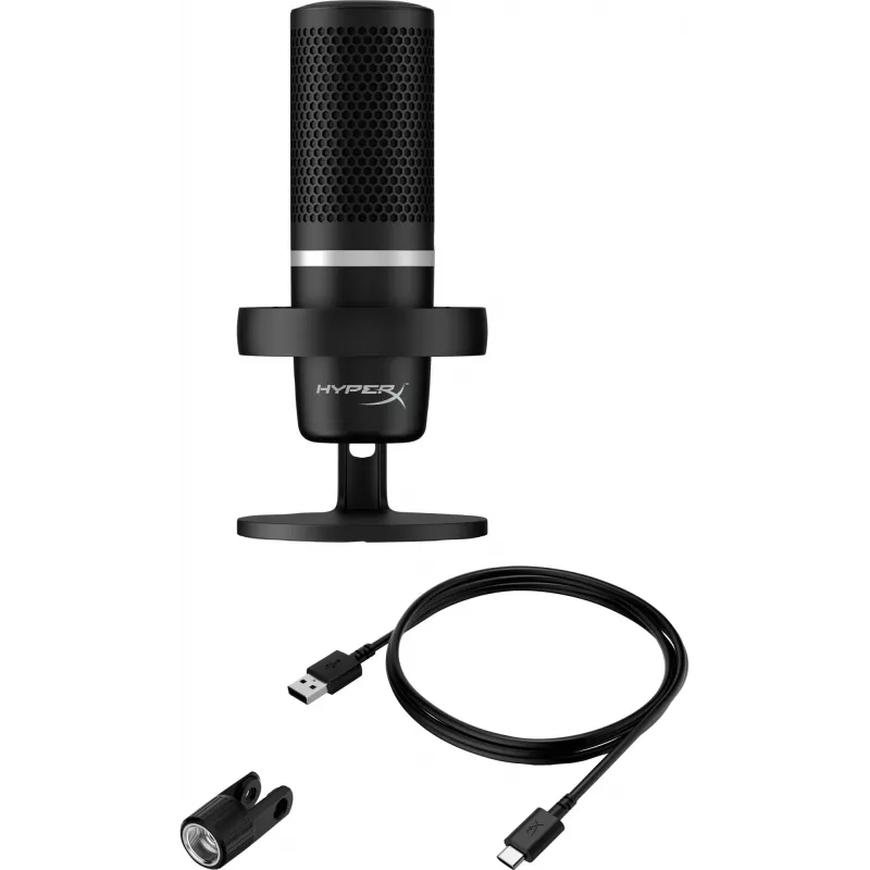 HyperX DuoCast - Microfone USB (Preto) - Iluminação RGB