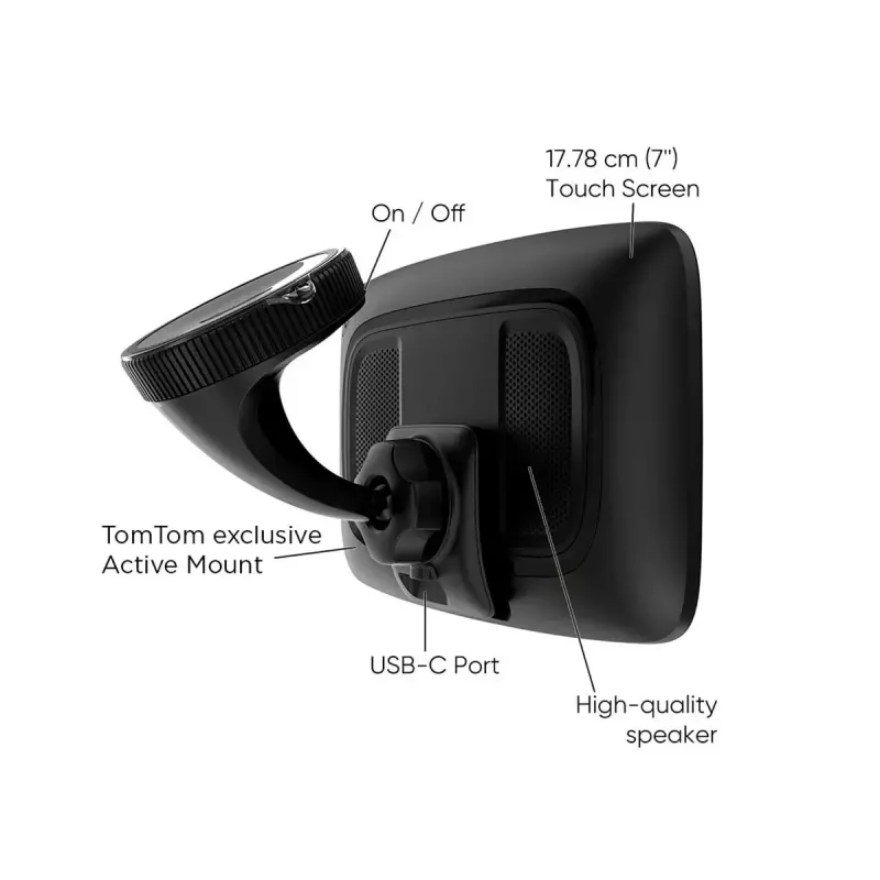 Navegador GPS portátil TOMTOM GO com ecrã tátil de 7 polegadas, 32 GB, mapas da Europa, preto
