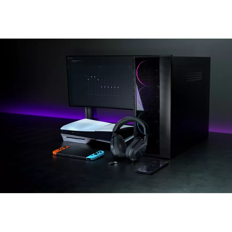 Turtle Beach Stealth 600 preto PlayStation headset gaming sem fios com até 80 horas de autonomia, altifalantes de 50 mm e Bluetooth para PS5, PS4, PC e dispositivos móveis