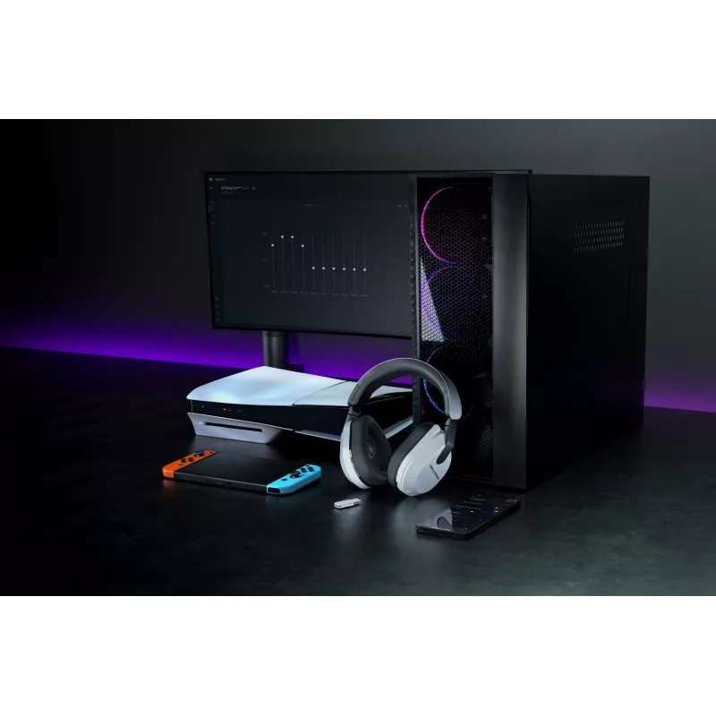 Turtle Beach Stealth 600 branco PlayStation headset gaming sem fios com até 80 horas de autonomia, altifalantes de 50 mm e Bluetooth para PS5, PS4, PC e dispositivos móveis