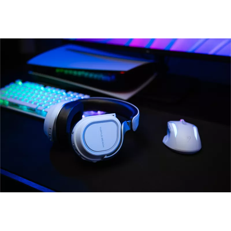 Turtle Beach Stealth 700 branco PlayStation headset gaming sem fios com até 80 horas de autonomia, Bluetooth, dois transmissores e altifalantes de 60 mm para PS5, PS4, PC e dispositivos móveis