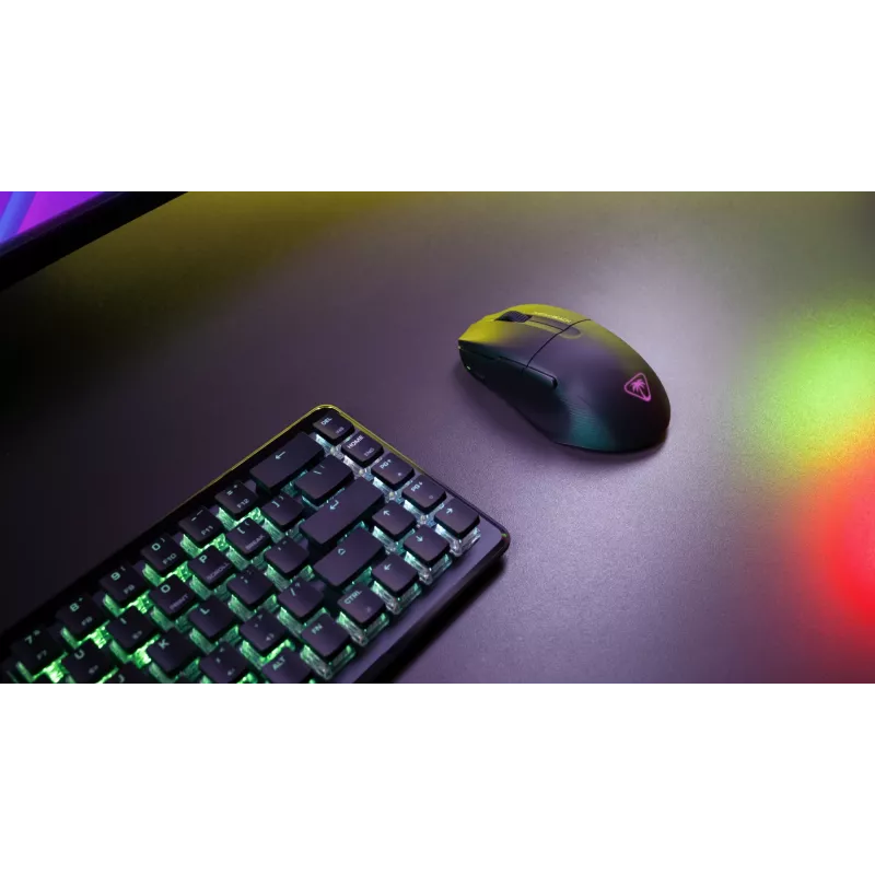 Turtle Beach Pure Air preto – Rato gaming ergonómico sem fios ultraleve com RGB, sensor ótico 26K DPI, bateria de 125h, iluminação RGB