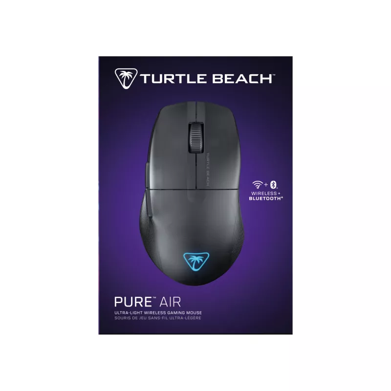 Turtle Beach Pure Air preto – Rato gaming ergonómico sem fios ultraleve com RGB, sensor ótico 26K DPI, bateria de 125h, iluminação RGB