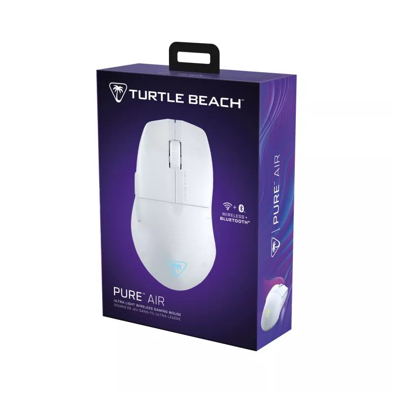 Turtle Beach Pure Air branco - Rato gaming ergonómico sem fios ultraleve com RGB, sensor ótico 26K DPI, bateria de 125h, iluminação RGB