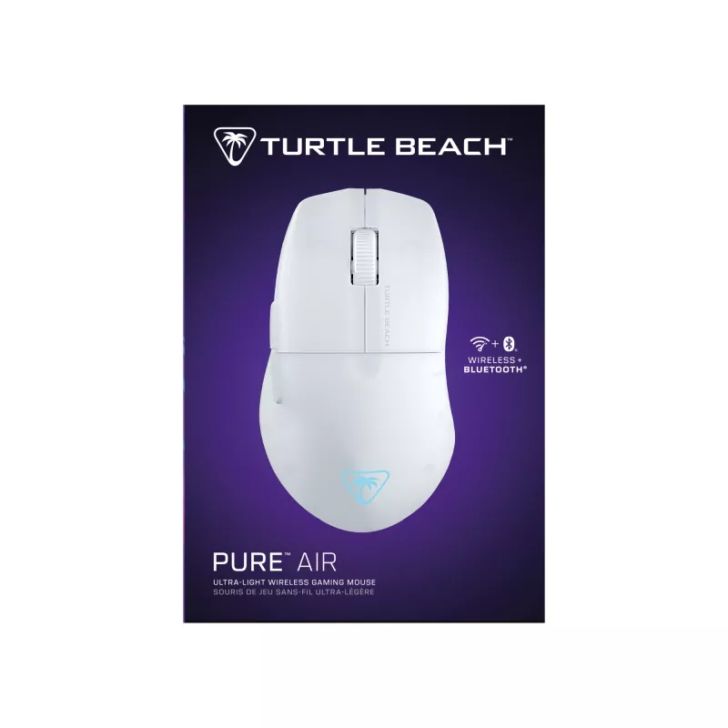 Turtle Beach Pure Air branco - Rato gaming ergonómico sem fios ultraleve com RGB, sensor ótico 26K DPI, bateria de 125h, iluminação RGB