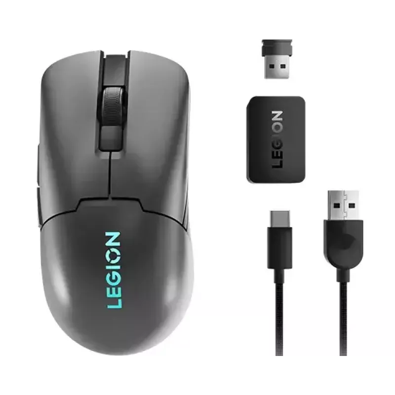 Rato gaming Lenovo M600s, para ambas as mãos, RF sem fios + Bluetooth + USB Type-C, ótico, 19000 DPI