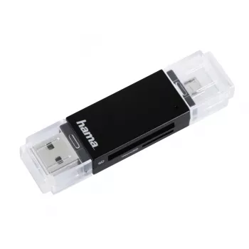 Leitor de cartões Hama Basic USB 2.0 OTG, SD/microSD, preto