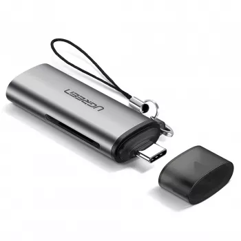 Leitor de cartões Ugreen 50704 USB 3.2 Gen 1 (3.1 Gen 1) Type-C cinzento