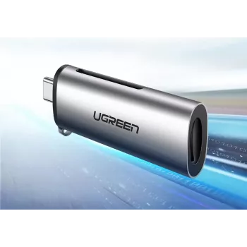 Leitor de cartões Ugreen 50704 USB 3.2 Gen 1 (3.1 Gen 1) Type-C cinzento