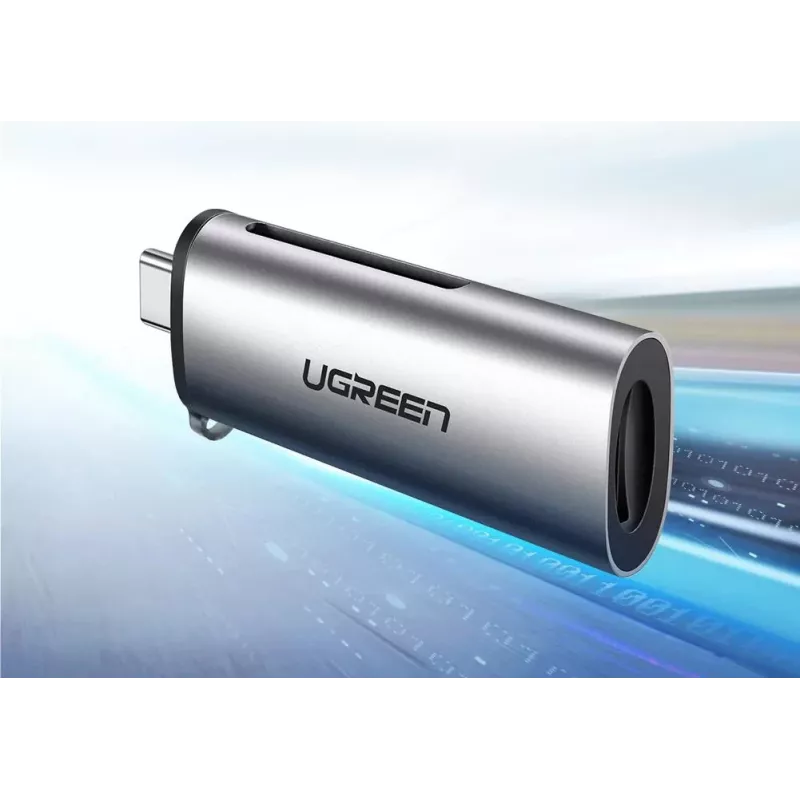 Leitor de cartões Ugreen 50704 USB 3.2 Gen 1 (3.1 Gen 1) Type-C cinzento