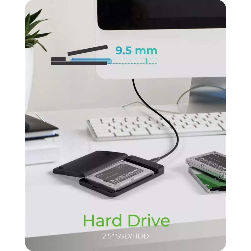 Caixa para SSD ICY BOX IB-201T-CU31 preto 2,5 polegadas