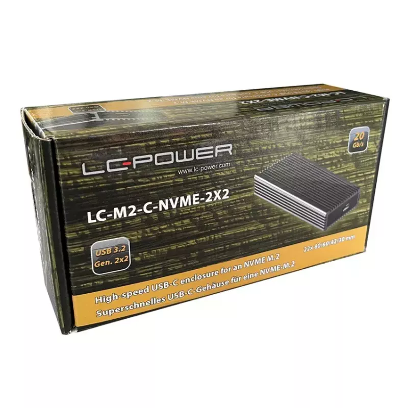 Caixa para SSD LC-Power LC-M2-C-NVME-2X2