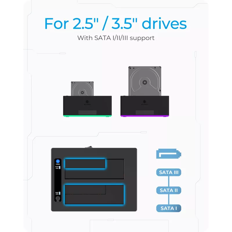 ICY BOX IB-127CL-U3 USB 3.2 Gen 1 (3.1 Gen 1) Type-B preto