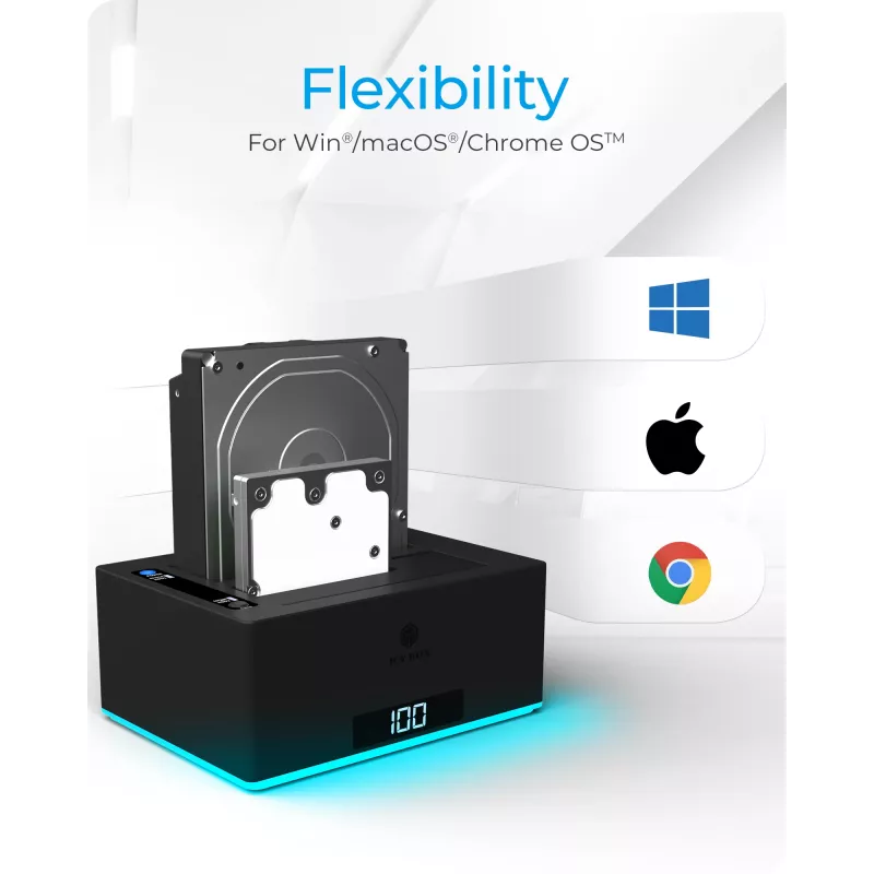 ICY BOX IB-127CL-U3 USB 3.2 Gen 1 (3.1 Gen 1) Type-B preto