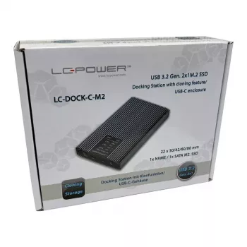 Caixa para SSD LC-Power LC-DOCK-C-M2 2 unidades M.2 10 Gbit/s antracite