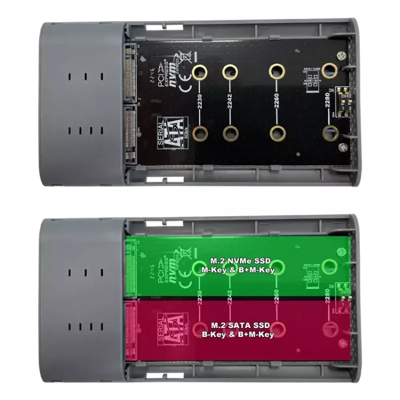 LC-Power LC-DOCK-C-M2 estação de acoplamento USB 3.2 para SSD M.2 NVMe e SATA