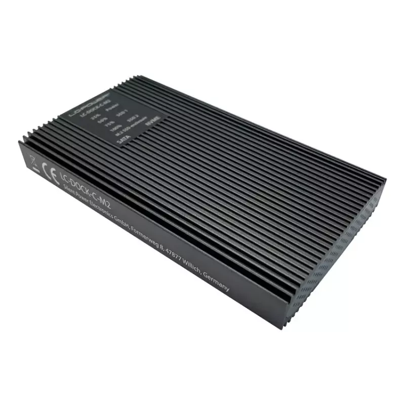 LC-Power LC-DOCK-C-M2 estação de acoplamento USB 3.2 para SSD M.2 NVMe e SATA