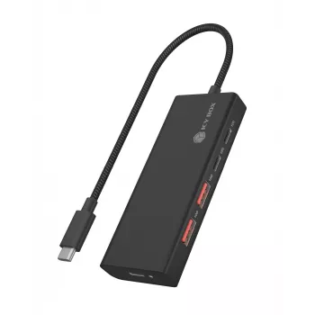ICY BOX IB-HUB1436-CPD com fios USB 3.2 Gen 2 (3.1 Gen 2) Type-A preto