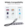 UGREEN 70336 (CM219) hub USB-C para 4x USB 3.0, 5 Gbps, OTG, porta de alimentação USB-C, cabo de 15 cm, cinzento