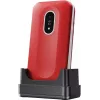 Telemóvel Doro Leva L20 4G, ecrã de 2,8 polegadas, vermelho e branco