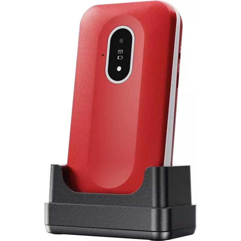 Telemóvel Doro Leva L20 4G, ecrã de 2,8 polegadas, vermelho e branco