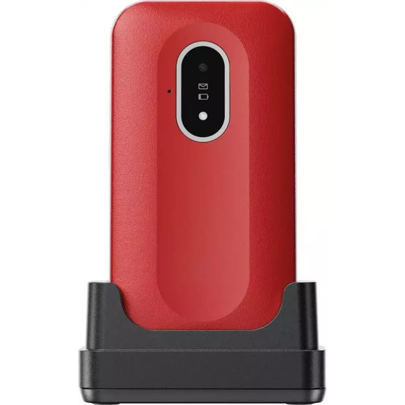 Telemóvel Doro Leva L20 4G, ecrã de 2,8 polegadas, vermelho e branco