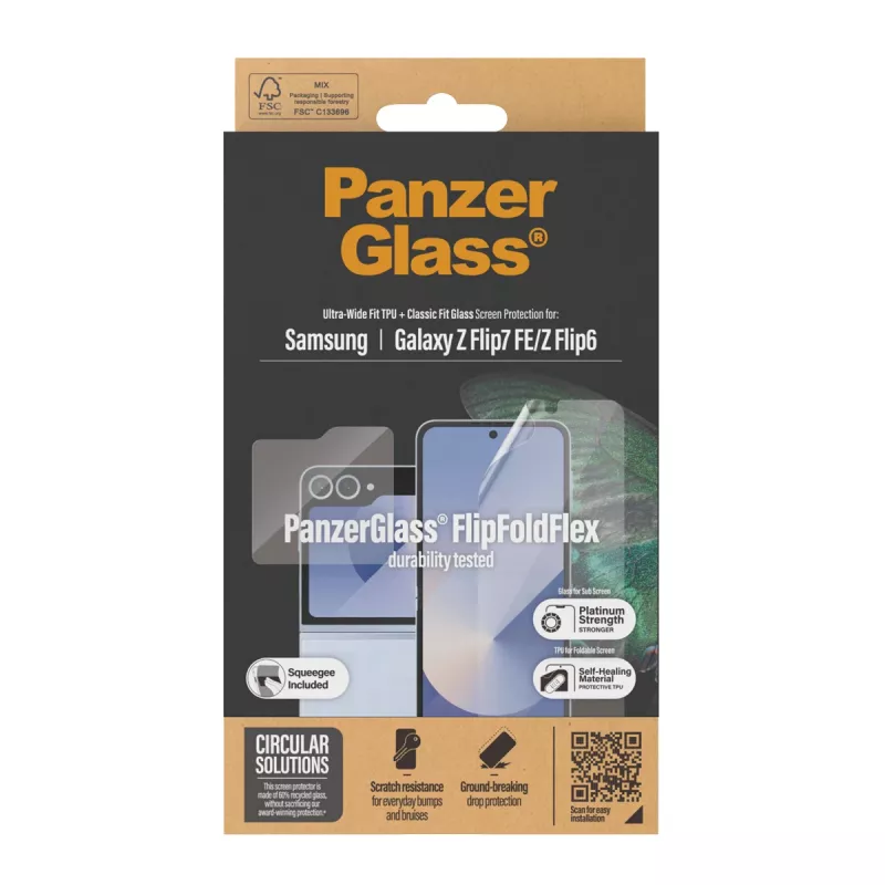 Proteção de ecrã PanzerGlass ® Samsung Galaxy Z Flip6 | Vidro e película