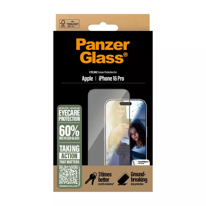 Proteção de ecrã EyeCare PanzerGlass iPhone '24 6.3 polegadas Pro Ultra-Wide Fit